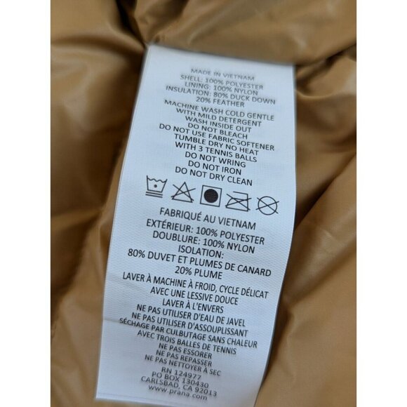 Prana Mens XXL Black Olive Heather Long Sleeve Down Puffer Jacket Novad Path NWT - Picture 14 of 16